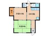 ホープ芦屋 2DKの間取り