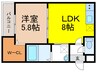 フジパレス服部天神Ⅱ番館 1LDKの間取り