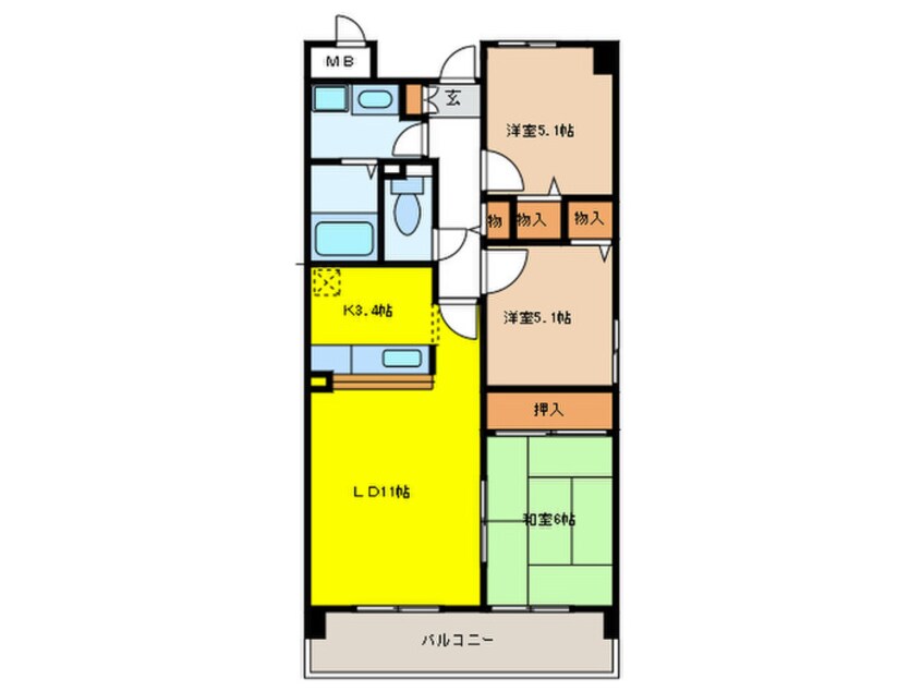 間取図 シャルマン木ノ元