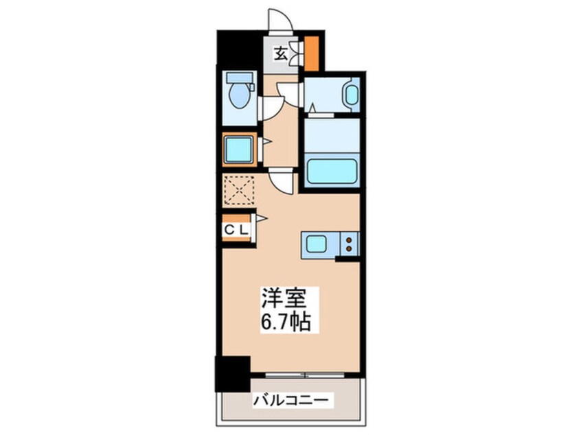 間取図 ﾌﾟﾚｻﾝｽﾀﾜｰ難波ＷＥＳＴ（701）