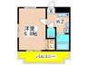 メゾンコンフォート 1Kの間取り