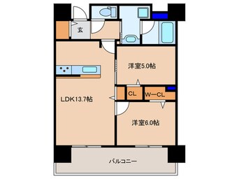 間取図 クレストコ－ト同心