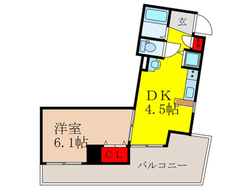 間取図 ｴｽﾃﾑｺｰﾄ新大阪Ⅲｽﾃｰｼｮﾝﾌﾟﾗｻﾞ