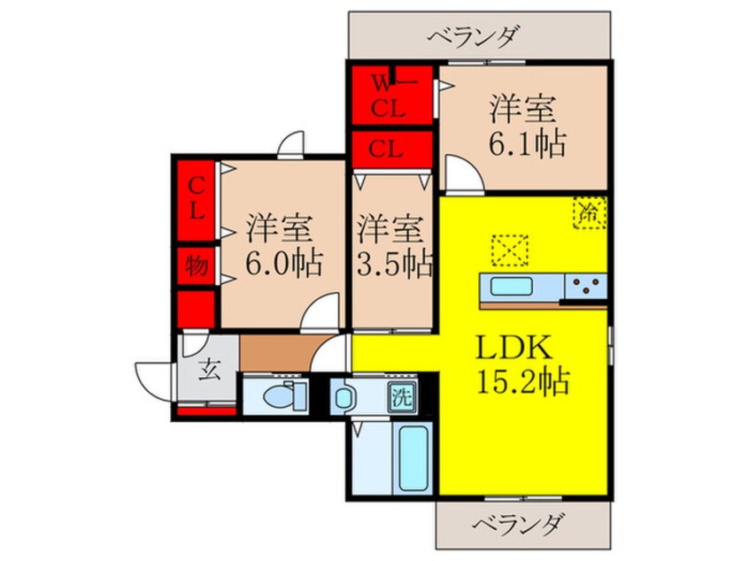 間取図 仮）ラフィネ