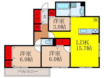 間取図 仮）ラフィネ