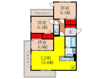 間取図 仮）ラフィネ