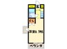 桂フラット 1Kの間取り