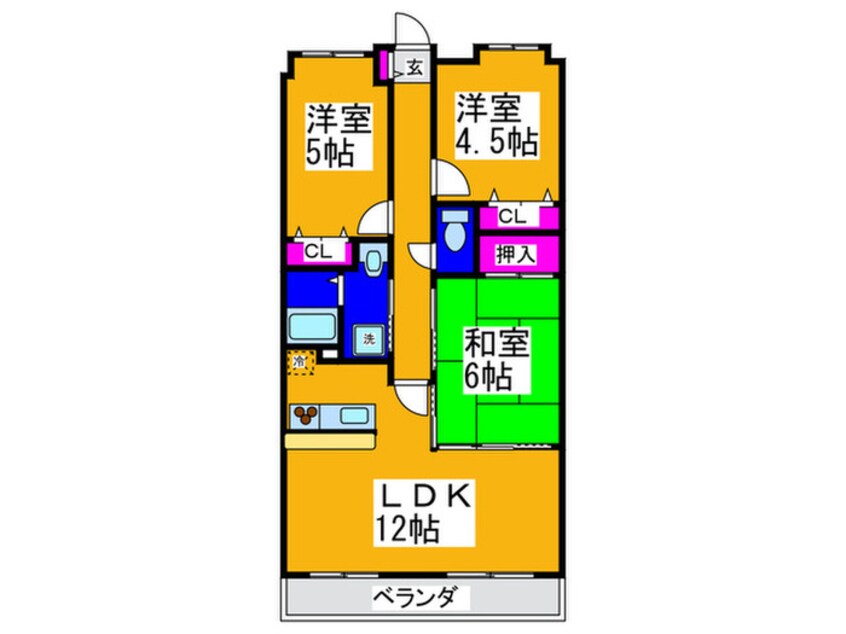 間取図 ルナ・ピエ－ナ泉北