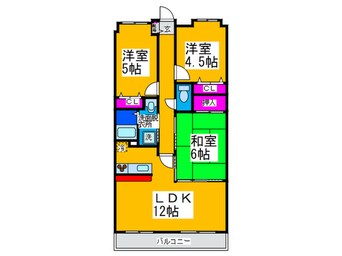 間取図 ルナ・ピエ－ナ泉北