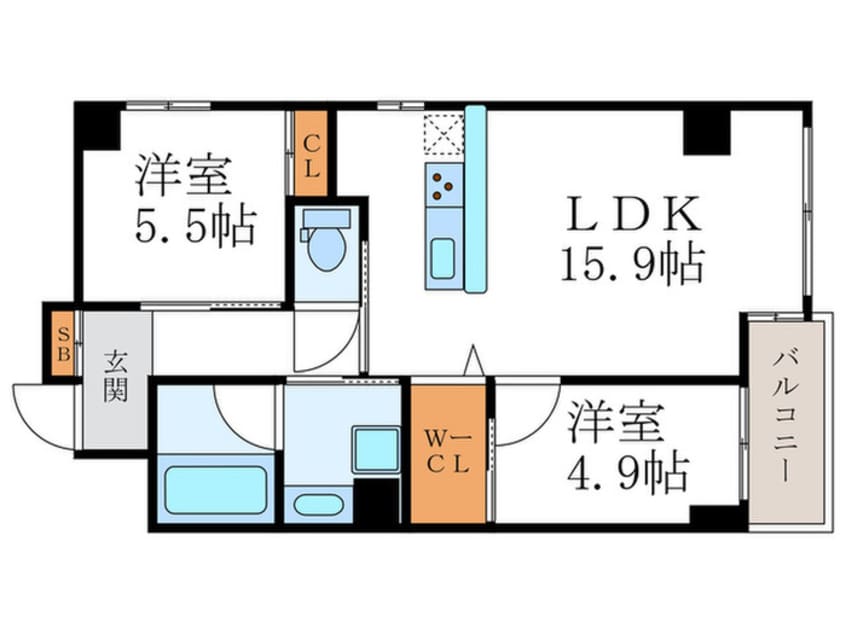 間取図 ベルビュー西陣