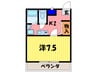 コ－ポ安田 1Kの間取り