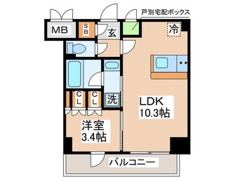 間取図 ﾌｧｲﾝﾚｼﾞﾃﾞﾝｽ福島海老江(1008)