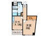 ドムス東梅田 1DKの間取り