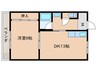 パルデンス長岡京 1DKの間取り