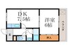 パルデンス長岡京 1DKの間取り