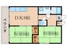クロ－バ－ハイツⅡ 2DKの間取り