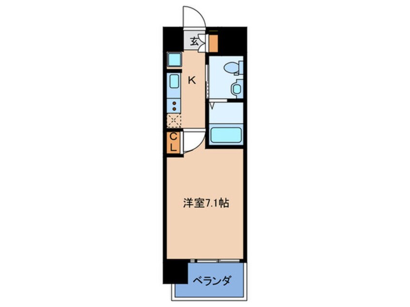 間取図 エグゼ天神橋(601)