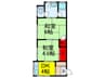 服部寿町３丁目７号貸家 2DKの間取り