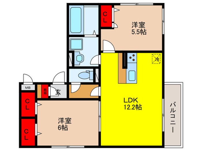 間取り図 仮)D-room恩智中町３丁目