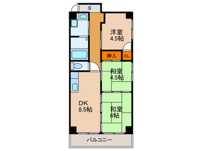 間取図 グランディ－ル湊川