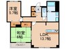 エクサーグ六甲 2LDKの間取り