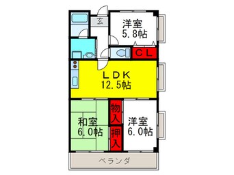 間取図 レジデンス鷹ヶ巣千里中央