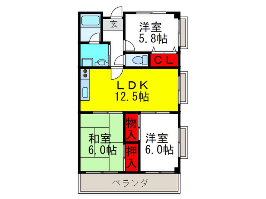 間取図 レジデンス鷹ヶ巣千里中央