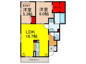 間取図 仮）D‐ROOM岩田町3丁目