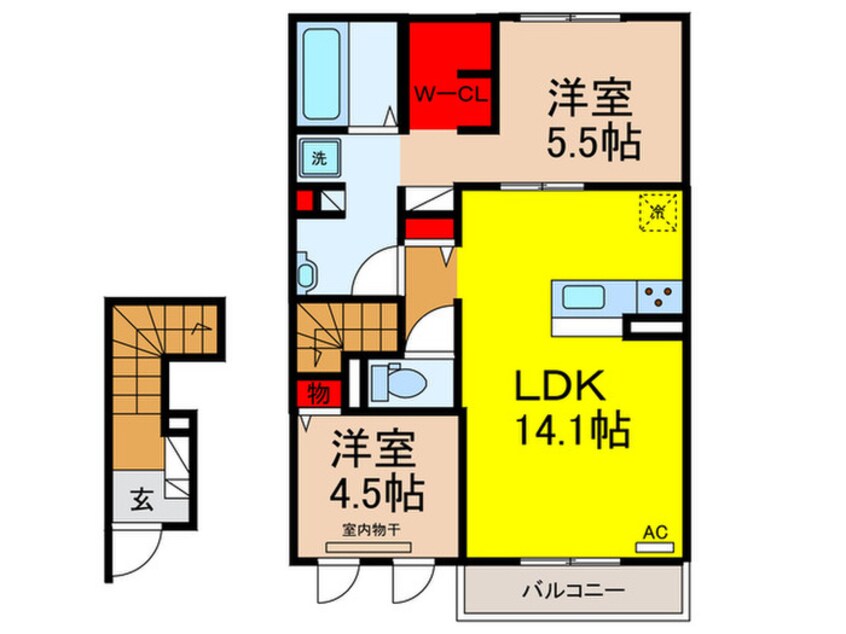 間取図 仮）D‐ROOM岩田町3丁目