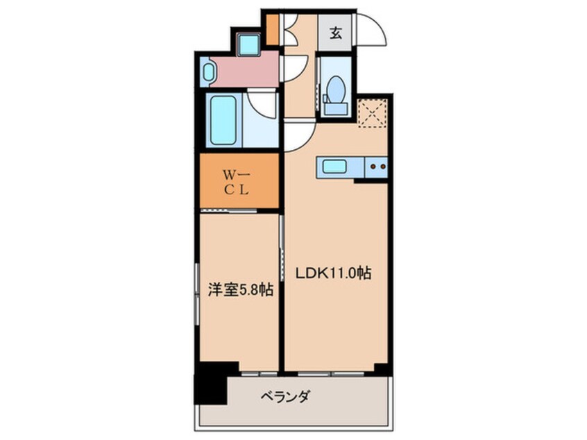 間取図 Ｌａ　Ｄｏｕｃｅｕｒ天満