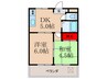 ハイム山本 2DKの間取り