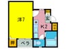 パティオライブ 1Kの間取り