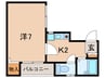 パティオライブ 1Kの間取り