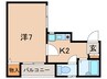 パティオライブ 1Kの間取り