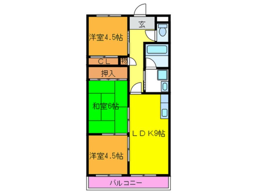 間取図 シャルム八尾