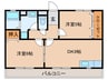 シャルム八尾 2DKの間取り