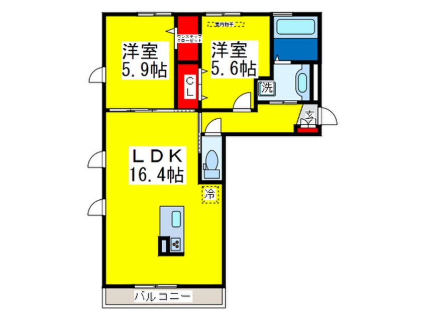 間取図 ムーラン　ア　ヴァン　D