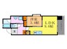 アクアレリスト今出川 1LDKの間取り