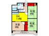 ドミール利倉西 3DKの間取り