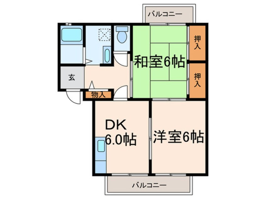 間取図 ディアス西真上A棟