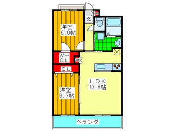 間取図 Ｌｅ　Ｃｈｅｍｉｎ