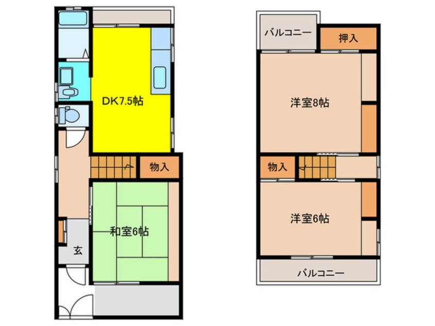 間取図 寝屋川市緑町貸家