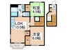 サニ－スクエアＣ棟 2LDKの間取り