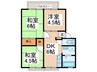 ファミール林B棟 3DKの間取り