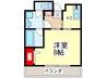ｸﾞﾗﾝﾄﾞｰﾙﾊﾀﾀﾞﾋﾞﾙﾃﾞｨﾝｸﾞⅠ 1Kの間取り