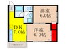 西駅前ハイツ 2DKの間取り