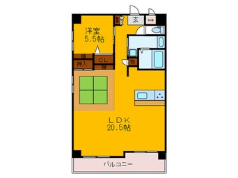 間取図 シティ上六（406）