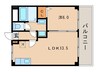 ハイツ西大路 1LDKの間取り