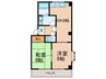 ラルゴ若江 2DKの間取り