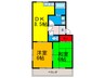 ラルゴ若江 2DKの間取り